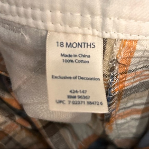 Vintage Osh Kosh B'Gosh Vestbak plaid Logo Overalls Size 18 month - Picture 3 of 10